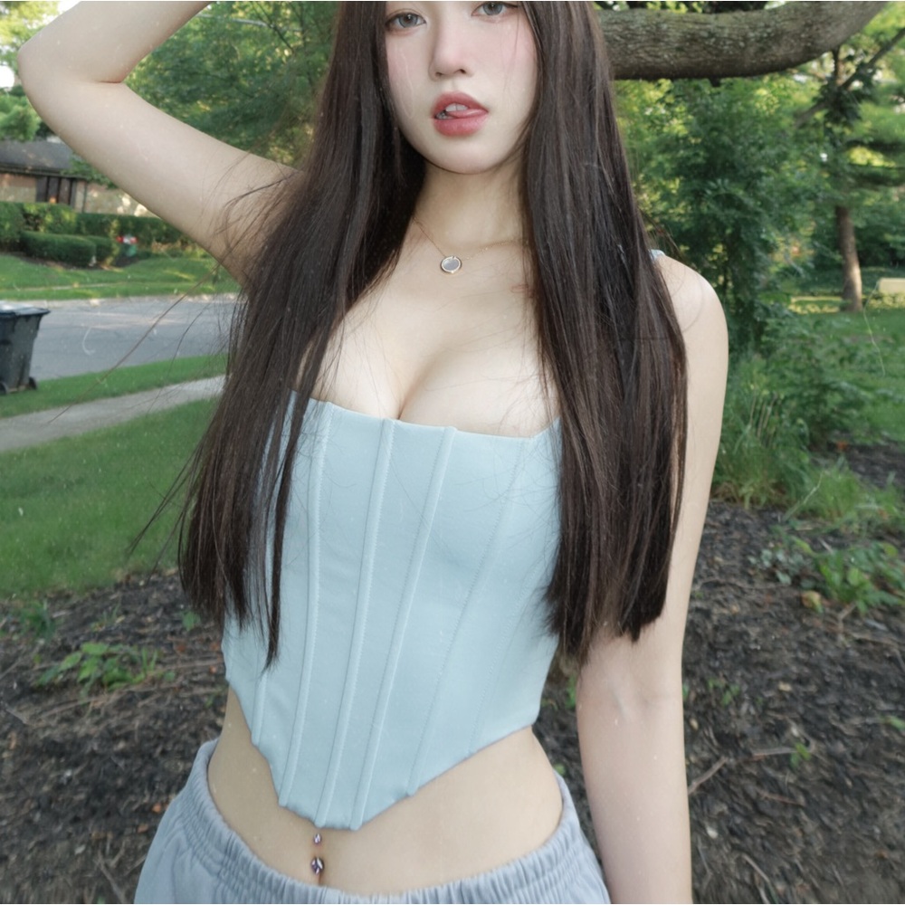 I.AM.GIA baby blue corset top